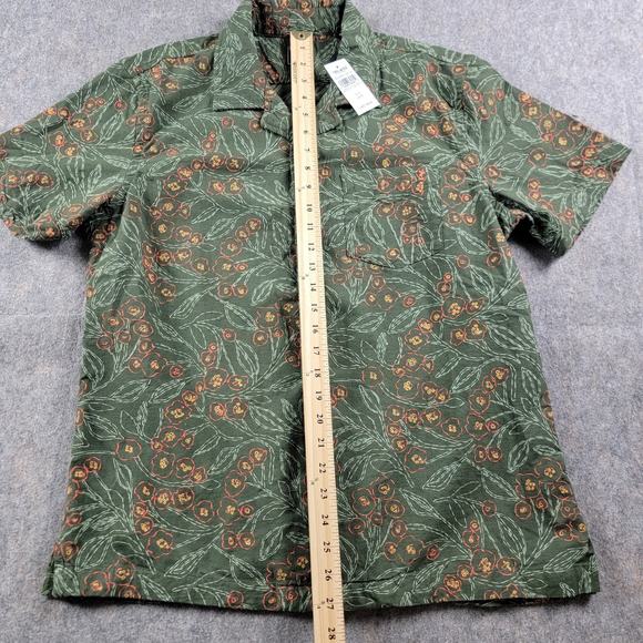 Todd Snyder Embroidered Floral Camp Shirt size M Olive Green Short Sleeve NWT - Picture 5 of 12